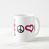 Vrede, liefde en cupcakes! Mok (Voorkant rechts)
