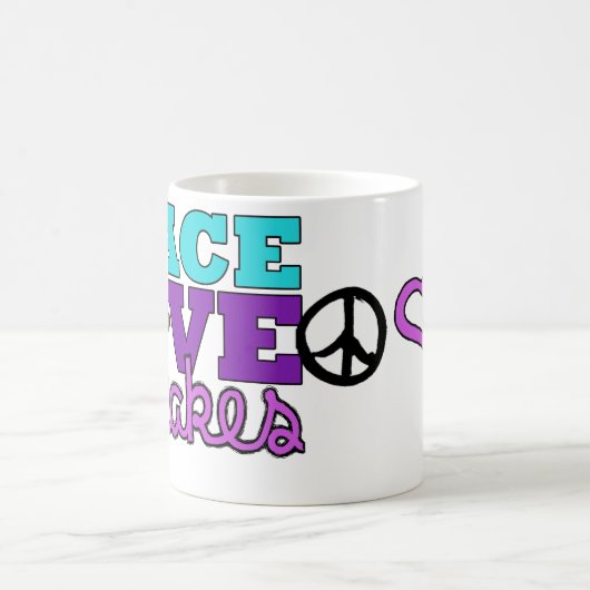 Vrede, liefde en cupcakes! Mok Paars (Center)