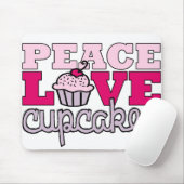 Vrede, liefde en cupcakes! muismat (Met muis)