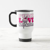 Vrede, liefde en cupcakes! Travel Mug Reisbeker (Links)