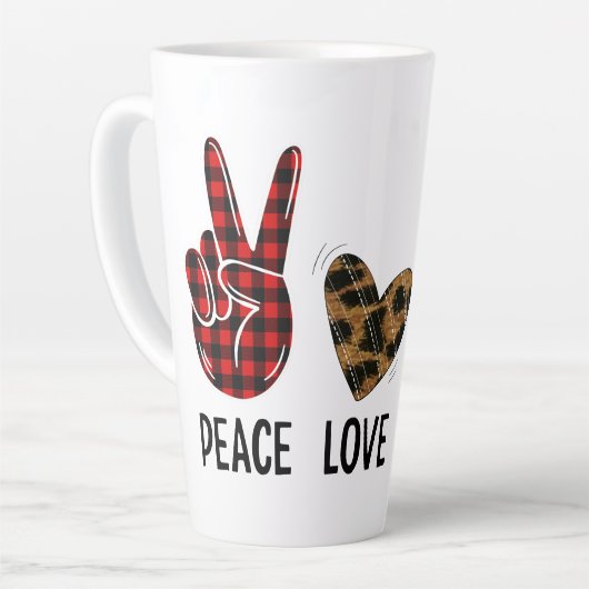 Vrede, Liefde en Cupido Latte Mok (Linkerhoek)