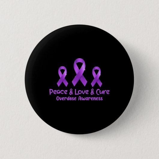 Vrede Liefde En Cure Opioïde Overdosis Bewustzijn Ronde Button 5,7 Cm (Voorkant)