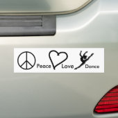 Vrede, liefde en dans bumpersticker (Op auto)