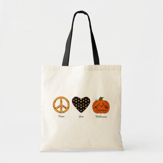 Vrede, Liefde en de Zak van Halloween Tote Bag (Voorkant)
