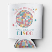 Vrede, Liefde, en Disco Verjaardagsfeestje Custom Blikjeskoeler (Voorkant)