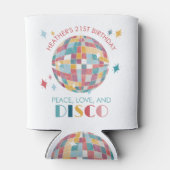Vrede, Liefde, en Disco Verjaardagsfeestje Custom Blikjeskoeler (Achterkant)