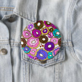 Vrede Liefde en Donuts Ronde Button 4,0 Cm (In situ)