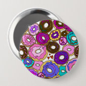Vrede Liefde en Donuts Ronde Button 4,0 Cm (Voorkant /achterkant)