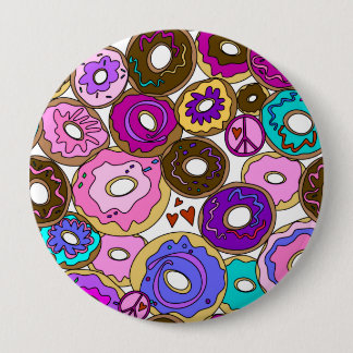 Vrede Liefde en Donuts Ronde Button 4,0 Cm