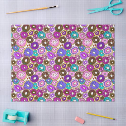 Vrede Liefde en Donuts Tissuepapier (Craft)