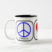 Vrede, liefde en Donuts Tweekleurige Koffiemok (Links)