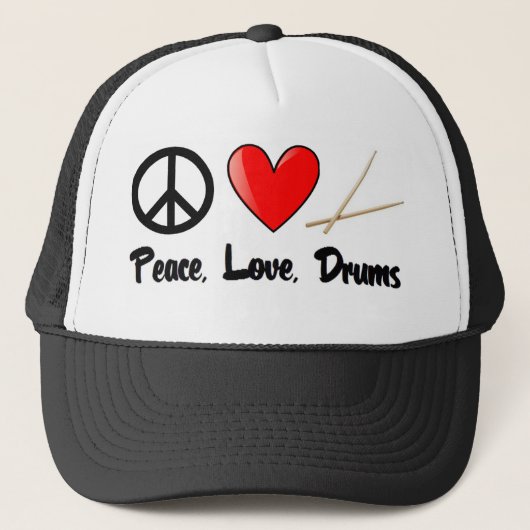 Vrede, liefde en Drums Trucker Pet (Voorkant)
