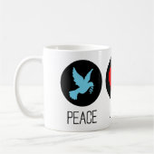 Vrede liefde en eenhoorns koffiemok (Links)