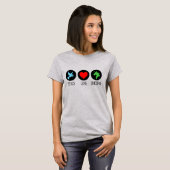 Vrede liefde en eenhoorns t-shirt (Voorkant volledig)