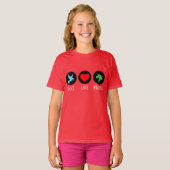Vrede liefde en eenhoorns t-shirt (Voorkant volledig)