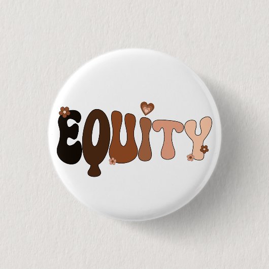 Vrede Liefde en Equity Ronde Button 3,2 Cm (Voorkant)