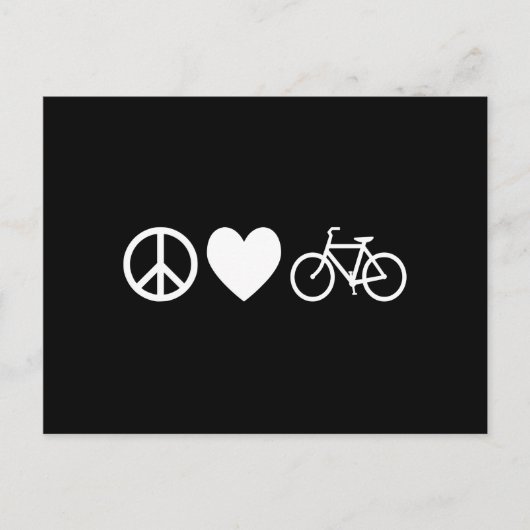 Vrede Liefde en Fietsen Briefkaart (Voorkant)