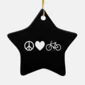 Vrede Liefde en Fietsen Keramisch Ornament (Achterkant)