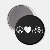 Vrede Liefde en Fietsen Magneet (Voorkant / Achterkant)