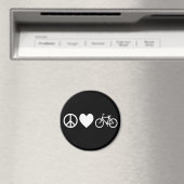 Vrede Liefde en Fietsen Magneet (Insitu (Vaatwasser))