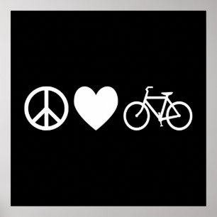 Vrede Liefde en Fietsen Poster