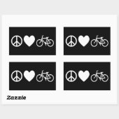 Vrede Liefde en Fietsen Rechthoekige Sticker (Vel)