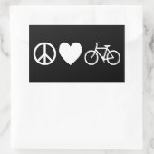 Vrede Liefde en Fietsen Rechthoekige Sticker (Tas)