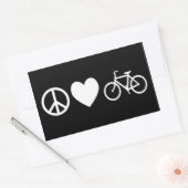 Vrede Liefde en Fietsen Rechthoekige Sticker (Envelop)