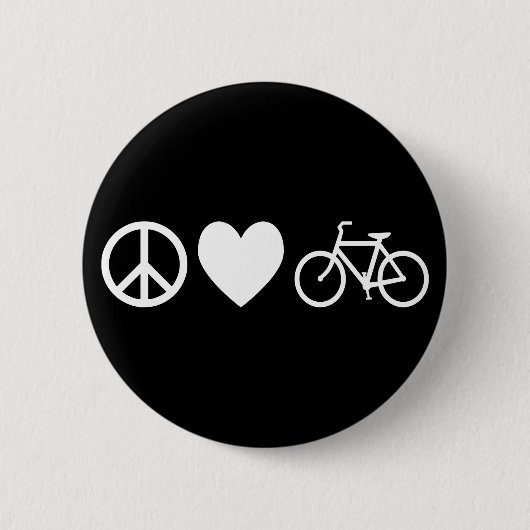 Vrede Liefde en Fietsen Ronde Button 5,7 Cm (Voorkant)