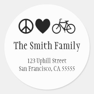 Vrede Liefde en Fietsen Sticker