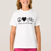 Vrede, liefde en fietsen t-shirt (Voorkant)