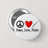 Vrede, Liefde, en Fluiten Ronde Button 5,7 Cm (Voorkant /achterkant)