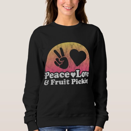 Vrede Liefde en Fruit Picking Trui (Voorkant)