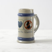 Vrede, liefde en geen schaduwen bierpul (Voorkant rechts)