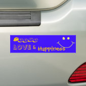 Vrede, liefde en geluk Bumber Sticker (Op auto)