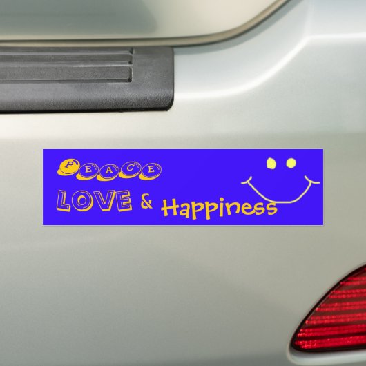 Vrede, liefde en geluk Bumber Sticker (Op auto)