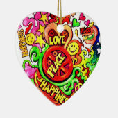 Vrede, liefde en geluk keramisch ornament (Rechts)