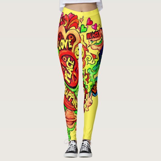 Vrede, liefde en geluk. leggings (Voorkant)