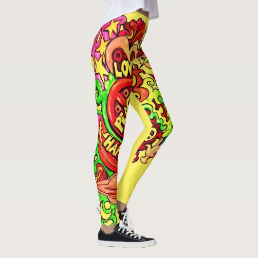 Vrede, liefde en geluk. leggings (Rechts)