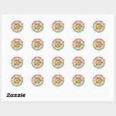 vrede liefde en geluk ronde sticker (Vel)