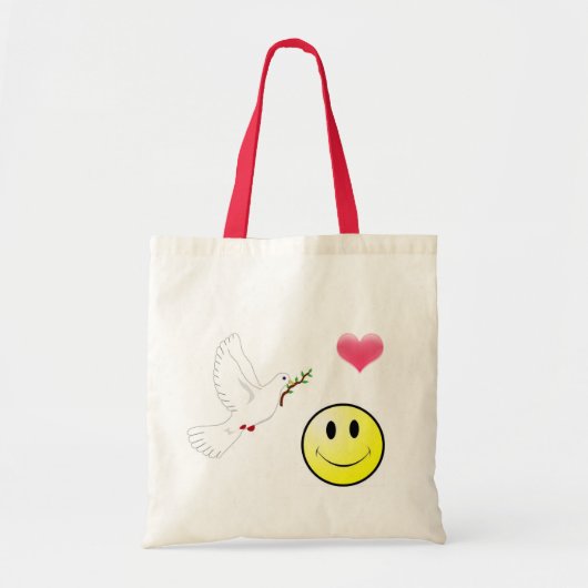 Vrede, liefde en geluk tote bag (Voorkant)