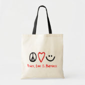 Vrede, liefde en geluk tote bag (Voorkant)