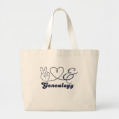 Vrede Liefde en Genealogie Grote Tote Bag (Voorkant)