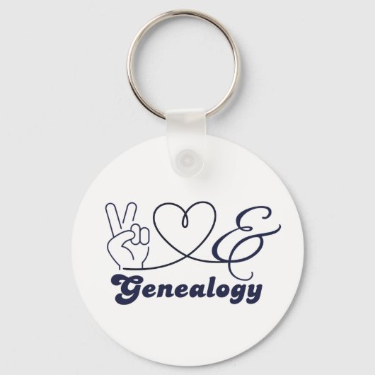 Vrede Liefde en Genealogie Sleutelhanger (Voorkant)