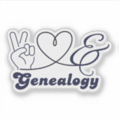 Vrede Liefde en Genealogie Sticker (Voorkant)