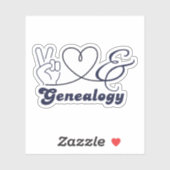 Vrede Liefde en Genealogie Sticker (Vel)