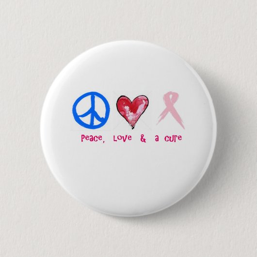 vrede , liefde en genezing ronde button 5,7 cm (Voorkant)