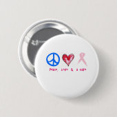 vrede , liefde en genezing ronde button 5,7 cm (Voorkant /achterkant)