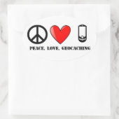 Vrede, liefde en geocaching ovale sticker (Tas)
