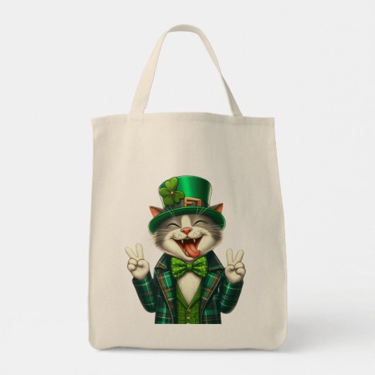 Vrede, liefde en groen bier tote bag (Achterkant)